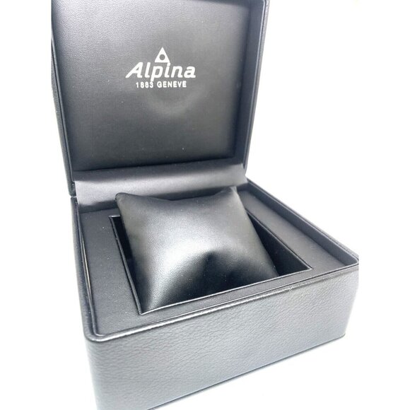 Alpina Watch Box Presentation Black Cardboard Case Display Empty With Booklet - Picture 3 of 11
